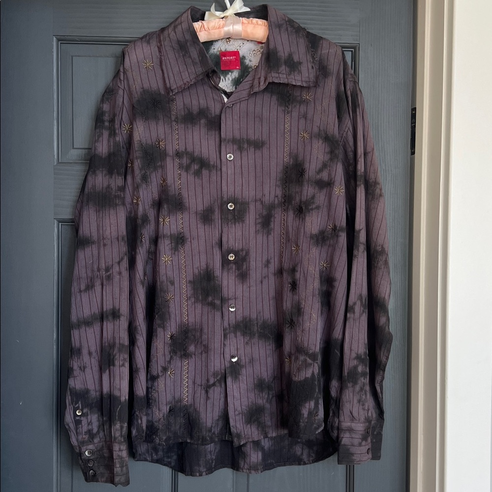 Report purple/black Embroidered Shirt, XL